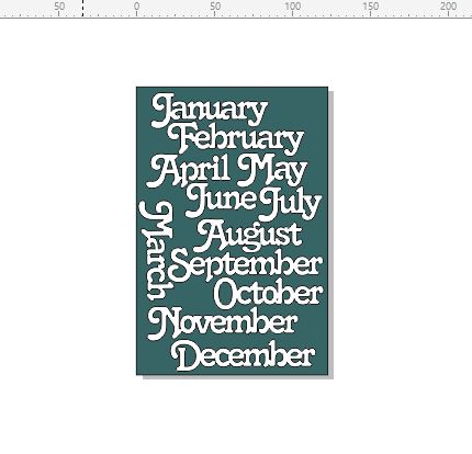 Months of the year 122 x 185MM MIN BUY 3